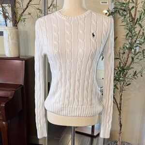 Ralph Lauren Women's Ivory Cable Knit Sweater